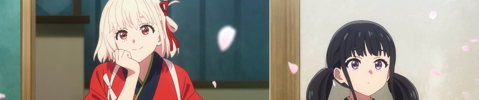 Banner de Lycoris Recoil: Friends are thieves of time.